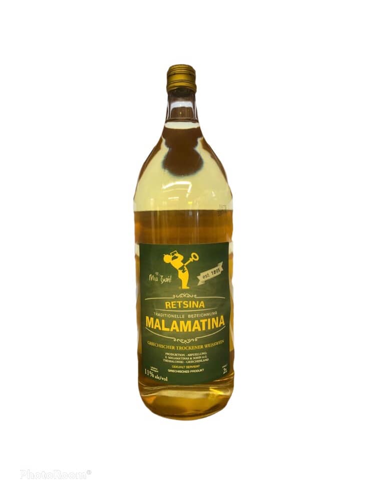 Geharzter Weißwein Olive Feinkost Malamatina - Retsina